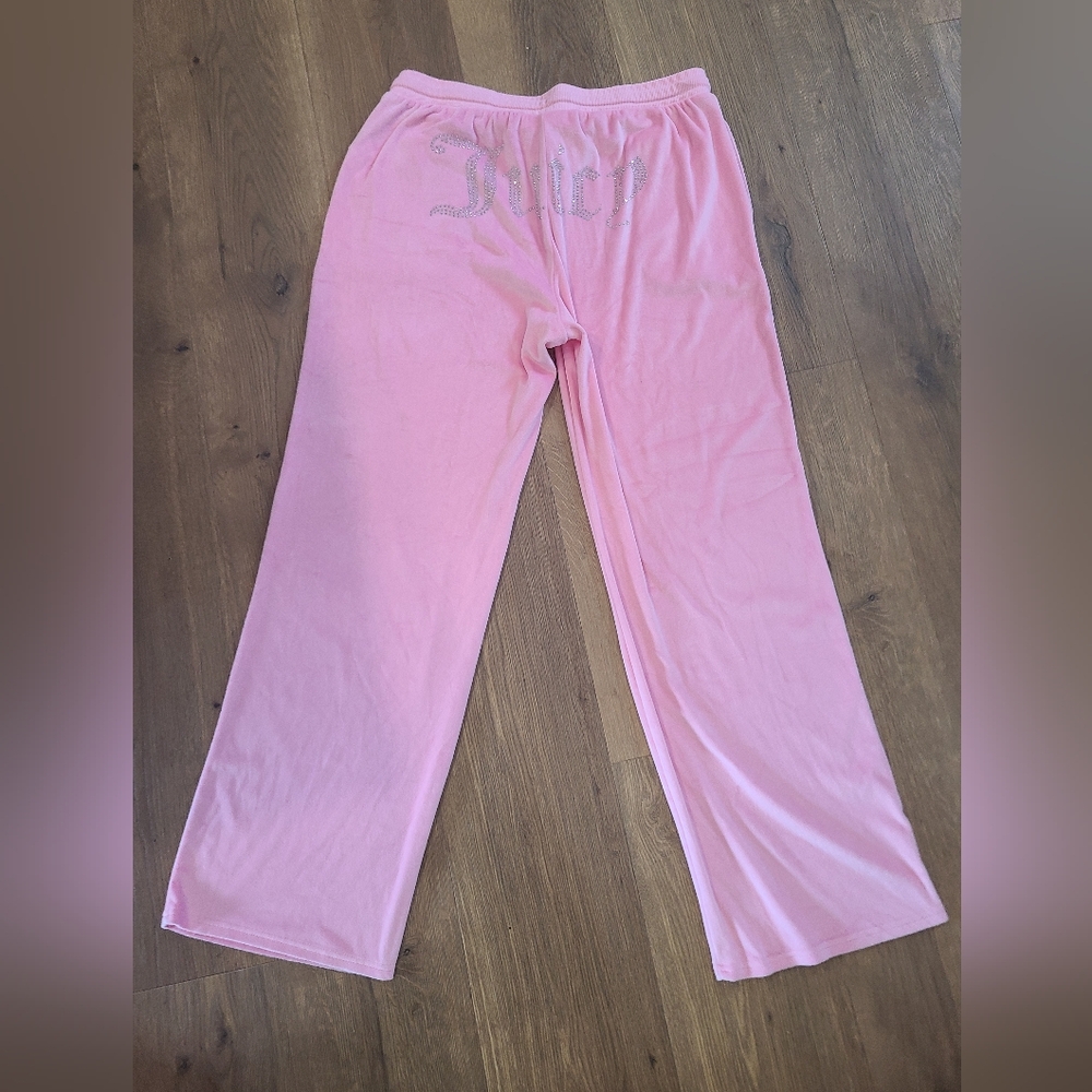 Juicy Couture Pink Velour Sleep Pajama Pants Y2K Style Womens size L